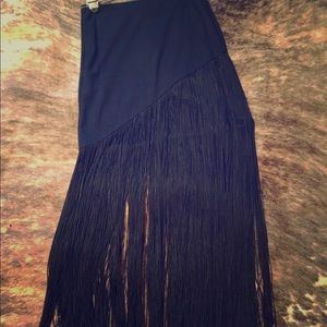 Black fringe skirt